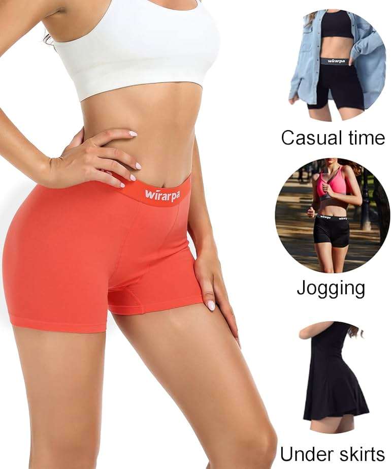 wirarpa Women's Cotton Boxer Briefs Underwear Boy Shorts 3" Inseam 4 Pack - Image 2