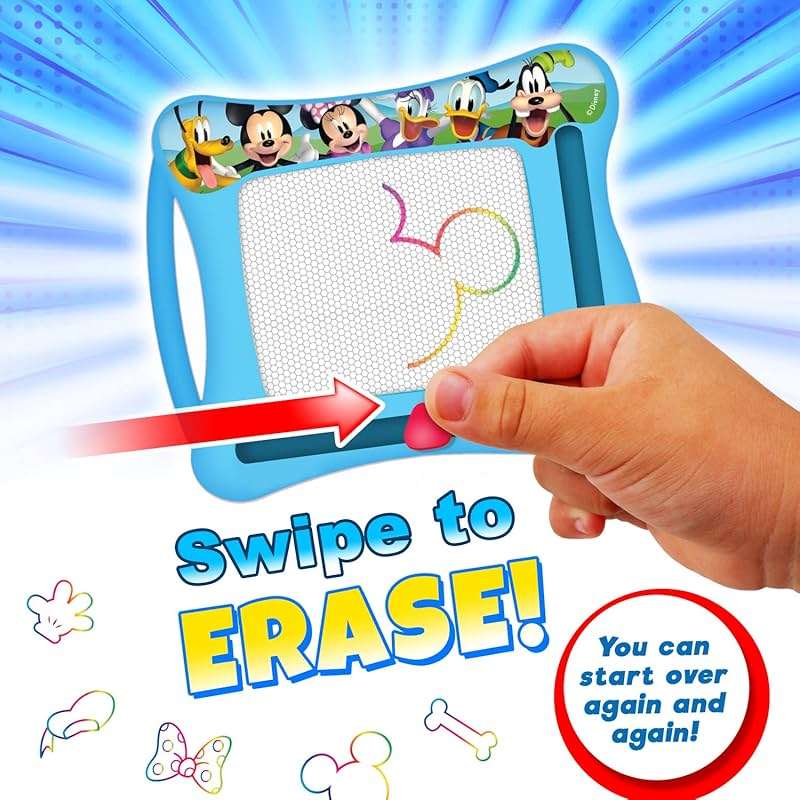 JA-RU Disney Mickey Mouse Magic Magnetic Drawing Board (1 Toy) Draw, Sketch & Doodle Tablet for Kids, Boys & Girls. Car Trip Game & Activity Travel Toys. Mess-Free Educational Learning Pad. A-6906-1s - Image 3