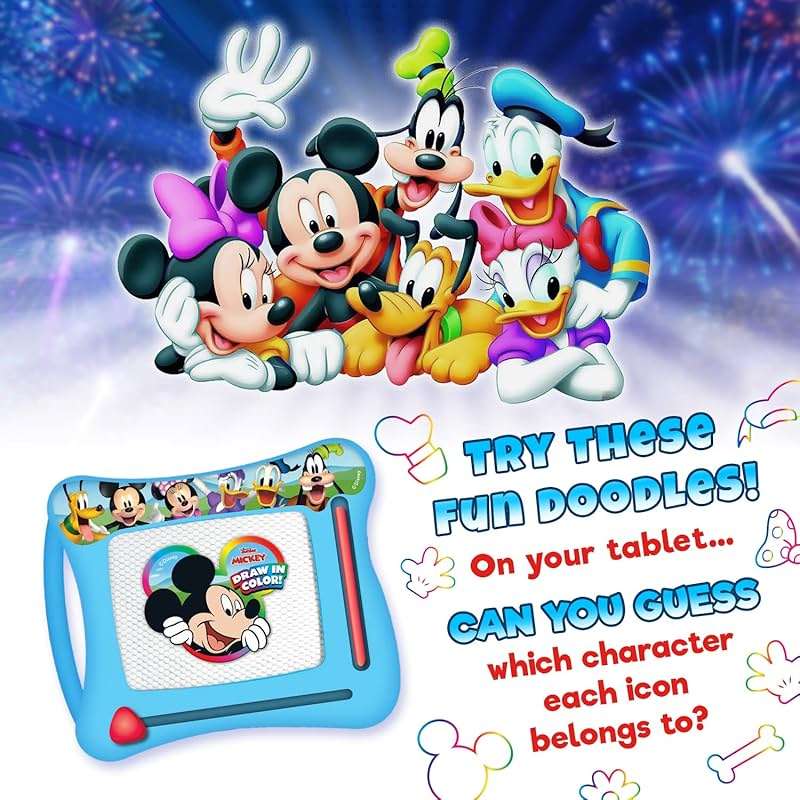 JA-RU Disney Mickey Mouse Magic Magnetic Drawing Board (1 Toy) Draw, Sketch & Doodle Tablet for Kids, Boys & Girls. Car Trip Game & Activity Travel Toys. Mess-Free Educational Learning Pad. A-6906-1s - Image 4