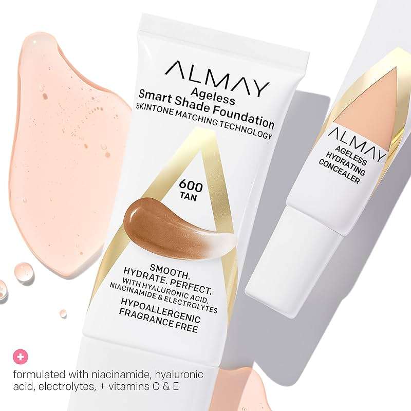 Almay Anti-Aging Concealer, Face Makeup with Hyaluronic Acid, Niacinamide, Vitamin C & E, Hypoallergenic-Fragrance Free, 010 Light, 0.37 Fl Oz (Pack of 1) - Image 4