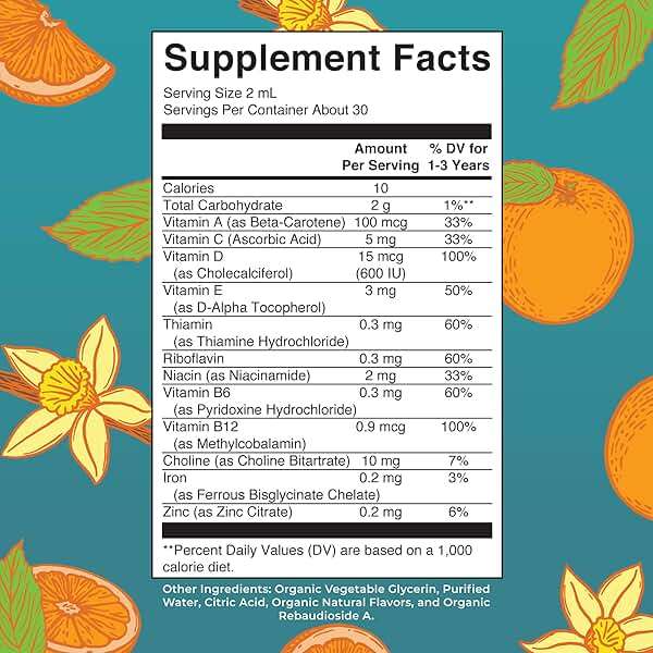 MARYRUTH'S Organics Multivitamin & Multimineral with Iron for Toddlers | USDA Organic | Sugar Free | Multivitamin Liquid Drops for Kids Ages 1-3 | Immune Support | Vegan | Non-GMO | 2 Fl Oz - Image 2