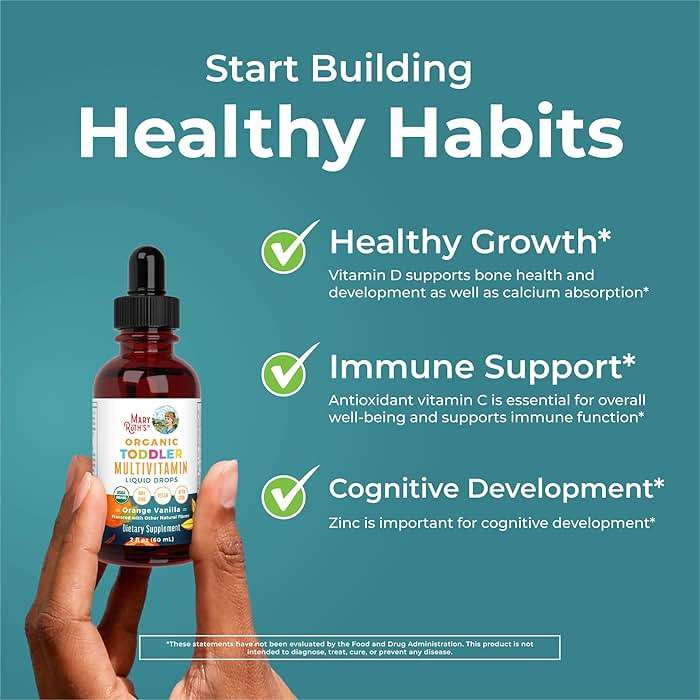 MARYRUTH'S Organics Multivitamin & Multimineral with Iron for Toddlers | USDA Organic | Sugar Free | Multivitamin Liquid Drops for Kids Ages 1-3 | Immune Support | Vegan | Non-GMO | 2 Fl Oz - Image 5