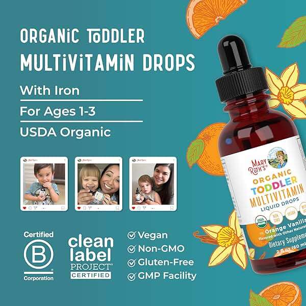 MARYRUTH'S Organics Multivitamin & Multimineral with Iron for Toddlers | USDA Organic | Sugar Free | Multivitamin Liquid Drops for Kids Ages 1-3 | Immune Support | Vegan | Non-GMO | 2 Fl Oz - Image 8