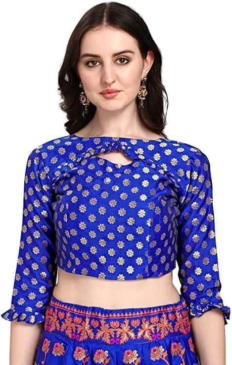 EthnicVibes Women Designer Indian Lehenga Choli & Dupatta Ethnic-Wear for Wedding,Parties Jacquard Semi-Stitched Free Size - Image 7