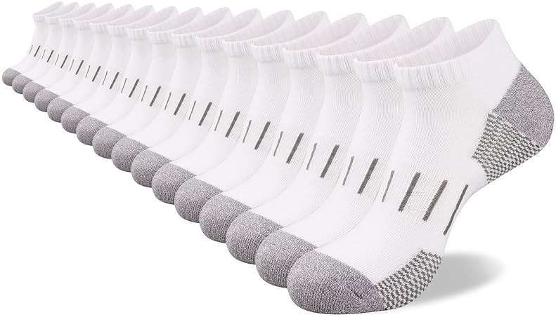 Heatuff 8 Pairs Men's Athletic Ankle Socks Cushioned Moisture Wicking Running Low Cut Sports Socks (Shoe Size 13-16) - Image 1