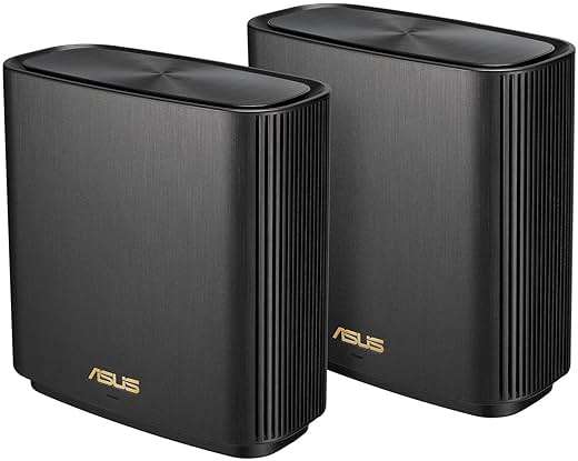 ASUS ZenWiFi XT9 AX7800 Tri-Band WiFi6 Mesh WiFiSystem (2Pack), 802.11ax, up to 5700 sq ft & 6+ Rooms, AiMesh, Lifetime Free Internet Security, Parental Controls, 2.5G WAN Port, UNII 4, Charcoal - Image 1