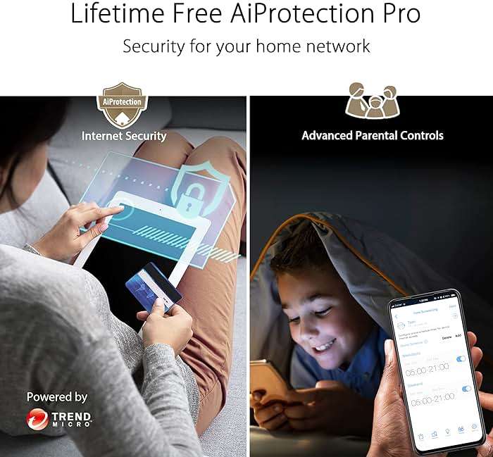 ASUS ZenWiFi XT9 AX7800 Tri-Band WiFi6 Mesh WiFiSystem (2Pack), 802.11ax, up to 5700 sq ft & 6+ Rooms, AiMesh, Lifetime Free Internet Security, Parental Controls, 2.5G WAN Port, UNII 4, Charcoal - Image 7
