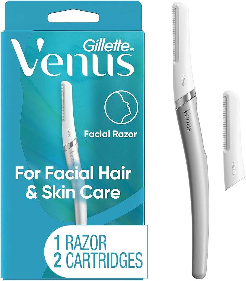 Gillette Venus Dermaplaning Tool, 2 Blade Refills, Exfoliating Face Razors for Women, Eyebrow and Facial Dermaplane Razor - Image 1