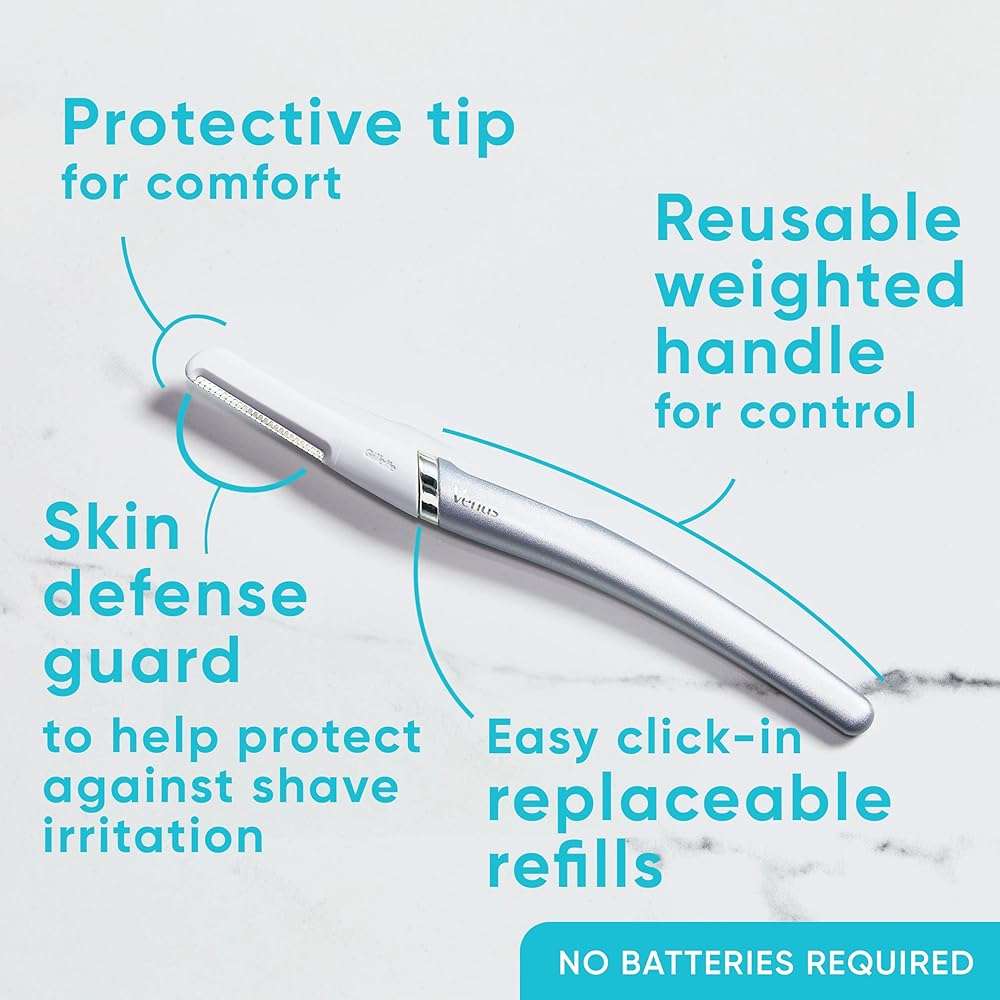Gillette Venus Dermaplaning Tool, 2 Blade Refills, Exfoliating Face Razors for Women, Eyebrow and Facial Dermaplane Razor - Image 3
