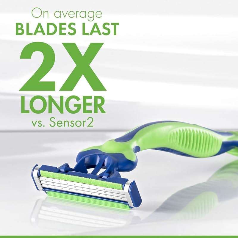 Gillette Sensor3 Sensitive Men's Disposable Shaving Razors, 12 Count - Image 2