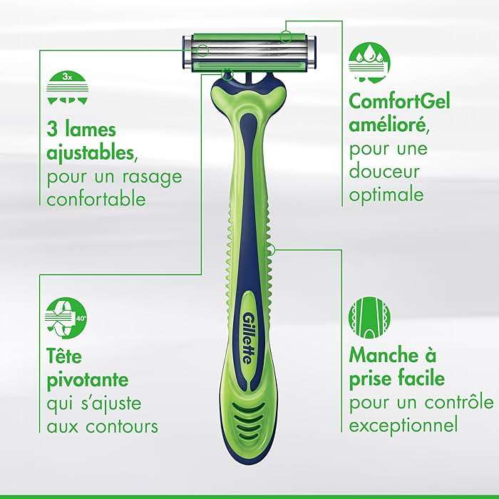 Gillette Sensor3 Sensitive Men's Disposable Shaving Razors, 12 Count - Image 15