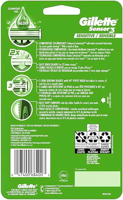 Gillette Sensor3 Sensitive Men's Disposable Shaving Razors, 12 Count - Image 16