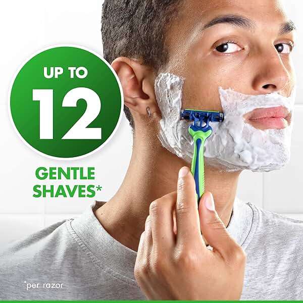 Gillette Sensor3 Sensitive Men's Disposable Shaving Razors, 12 Count - Image 4