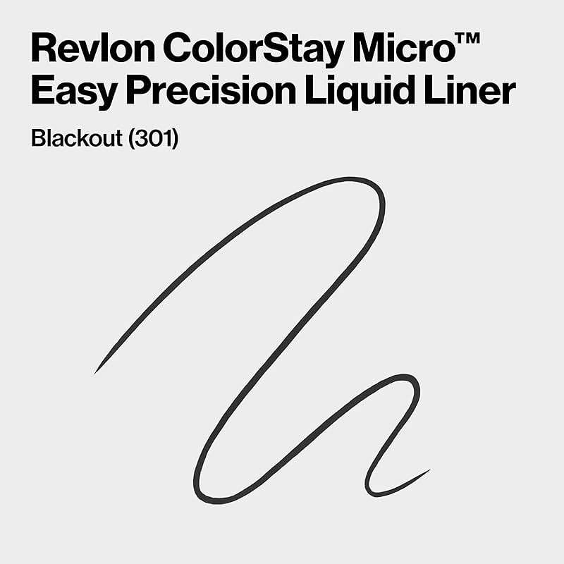REVLON ColorStay Micro Easy Precision Liquid Eyeliner, Waterproof, Smudgeproof, Longwearing with Felt Tip Applicator, 301 Blackout, 0.057 fl oz - Image 2