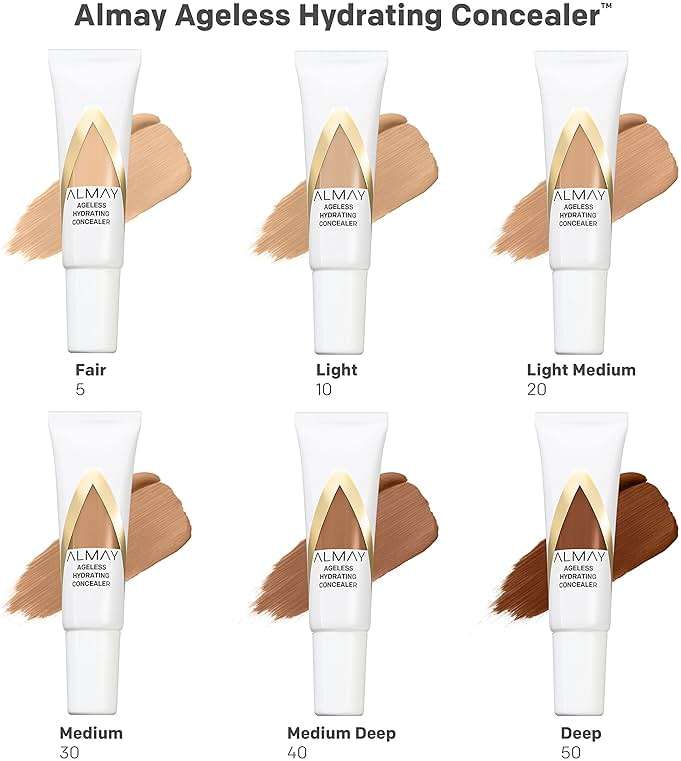 Almay Anti-Aging Concealer, Face Makeup with Hyaluronic Acid, Niacinamide, Vitamin C & E, Hypoallergenic, -Fragrance Free, 020 Light Medium, 0.37 Fl Oz (Pack of 1) - Image 7