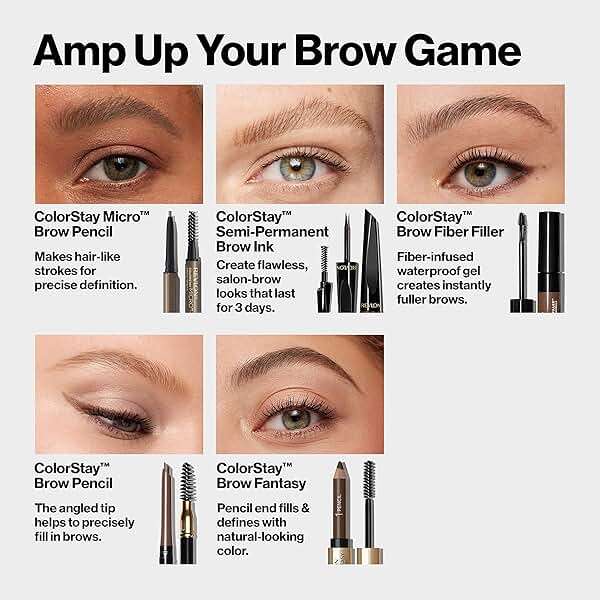 Revlon ColorStay Micro Eyebrow Pencil with Built In Spoolie Brush, Infused with Argan and Marula Oil, Waterproof, Smudgeproof, 454 Medium Brown, 0.003 oz - Image 13
