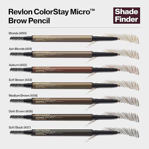 Revlon ColorStay Micro Eyebrow Pencil with Built In Spoolie Brush, Infused with Argan and Marula Oil, Waterproof, Smudgeproof, 454 Medium Brown, 0.003 oz - Image 9