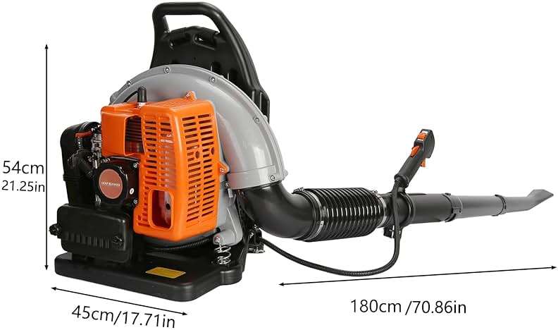 ZTGD 63CC 3HP 2 Stroke Backpack Gas Powered Leaf Blower, High Strength Snow Grass Lawn Blower Air Cooling Gasoline with Single-Cylinder Air-Cooled for Gutter,Garden,Yard Ora Orange - Image 8