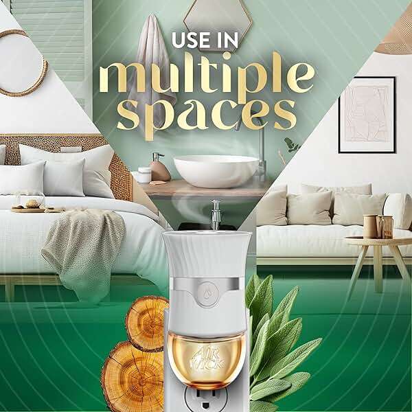 Air Wick Plug in Scented Oil Refill, 5ct, White Sage & Mahogany, Air Freshener, Essential Oils - Image 5
