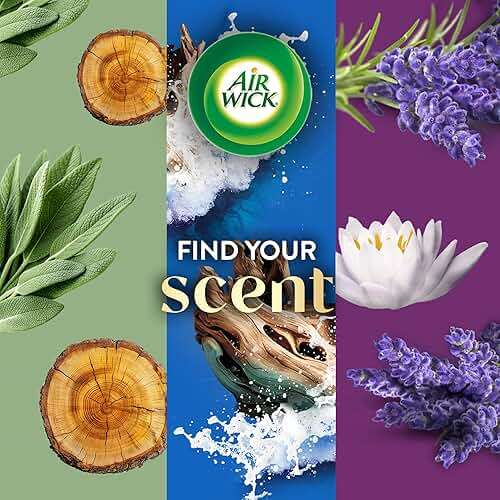 Air Wick Plug in Scented Oil Refill, 5ct, White Sage & Mahogany, Air Freshener, Essential Oils - Image 6
