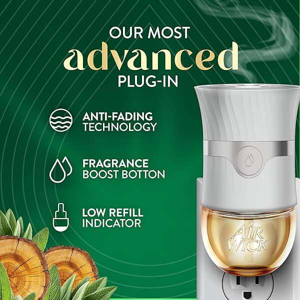 Air Wick Plug in Scented Oil Refill, 5ct, White Sage & Mahogany, Air Freshener, Essential Oils - Image 7
