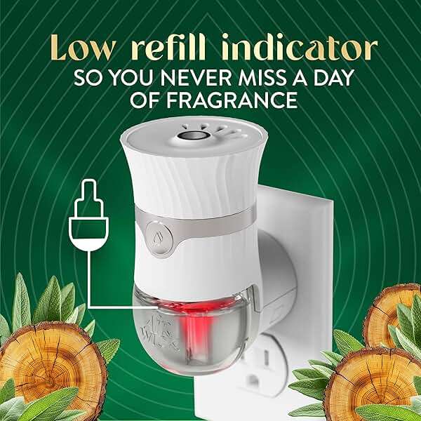 Air Wick Plug in Scented Oil Refill, 5ct, White Sage & Mahogany, Air Freshener, Essential Oils - Image 10