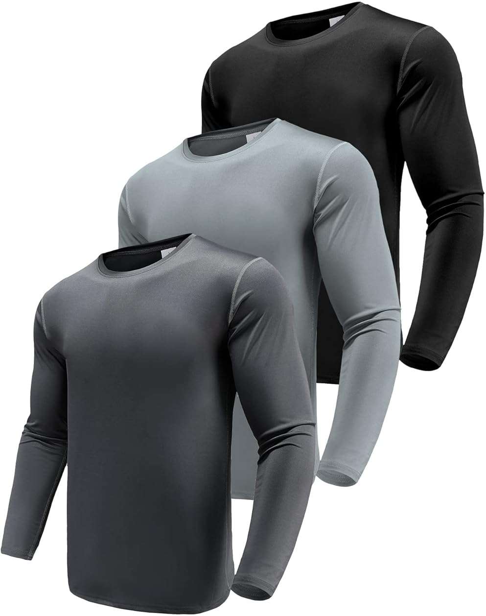 Men's 1, 3 or 5 Pack Performance Long Sleeve T-Shirts, UPF 50+ Sun Protection Shirts, Athletic Gym Workout Shirts for Running - Image 1