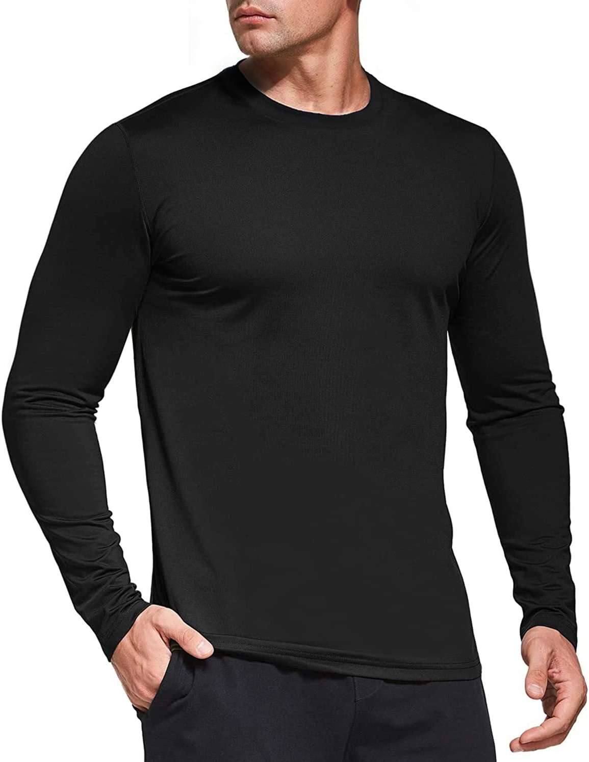 Men's 1, 3 or 5 Pack Performance Long Sleeve T-Shirts, UPF 50+ Sun Protection Shirts, Athletic Gym Workout Shirts for Running - Image 2