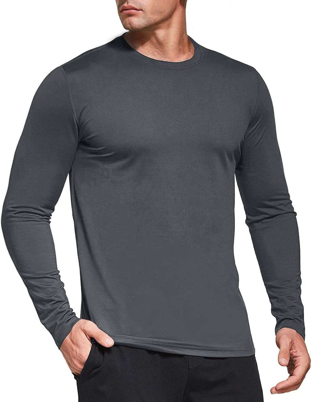 Men's 1, 3 or 5 Pack Performance Long Sleeve T-Shirts, UPF 50+ Sun Protection Shirts, Athletic Gym Workout Shirts for Running - Image 4