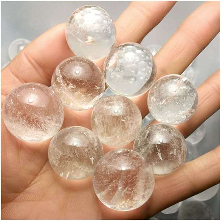 WGPHD Health & Household Clear Natural Quartz Crystal Sphere Balls Sphere Crystal Ball Home Decoration Craft for Meditation (Size : 18-22mm) - Image 3