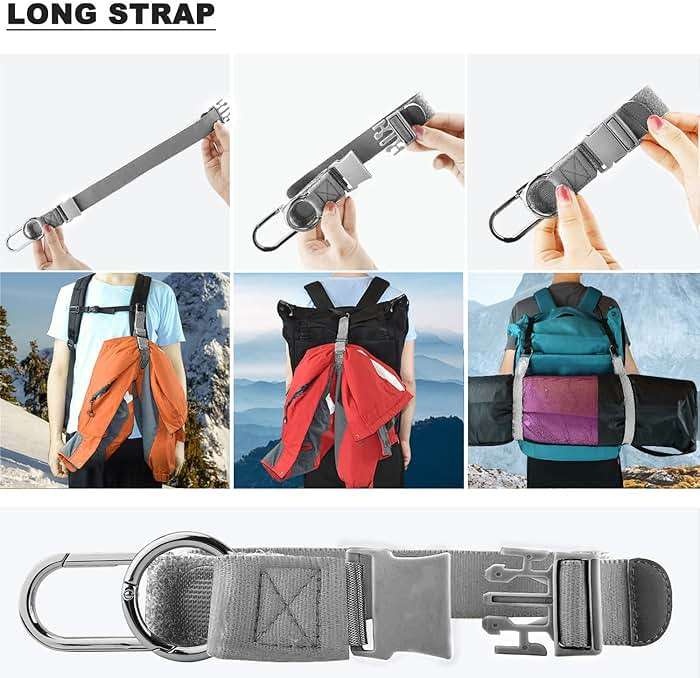 ZINZ Elastic Jacket Gripper Travel Strap with D-Ring Hooks and Buckle, Suitcase Straps Belts Travel Accessories, Makes Your Hands Free - Image 5
