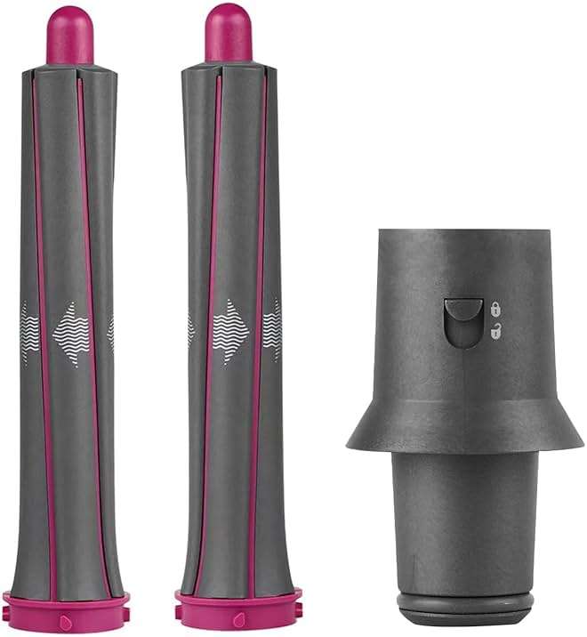1.2 Inch/30MM Long Hair Curling Iron Barrels for Dyson Airwrap HS01 HS05 Attachment Parts Hair Tool, with Adaptor for Dyson Hair Dryer Converting to Airwrap Styler, 1 Pair - Image 1