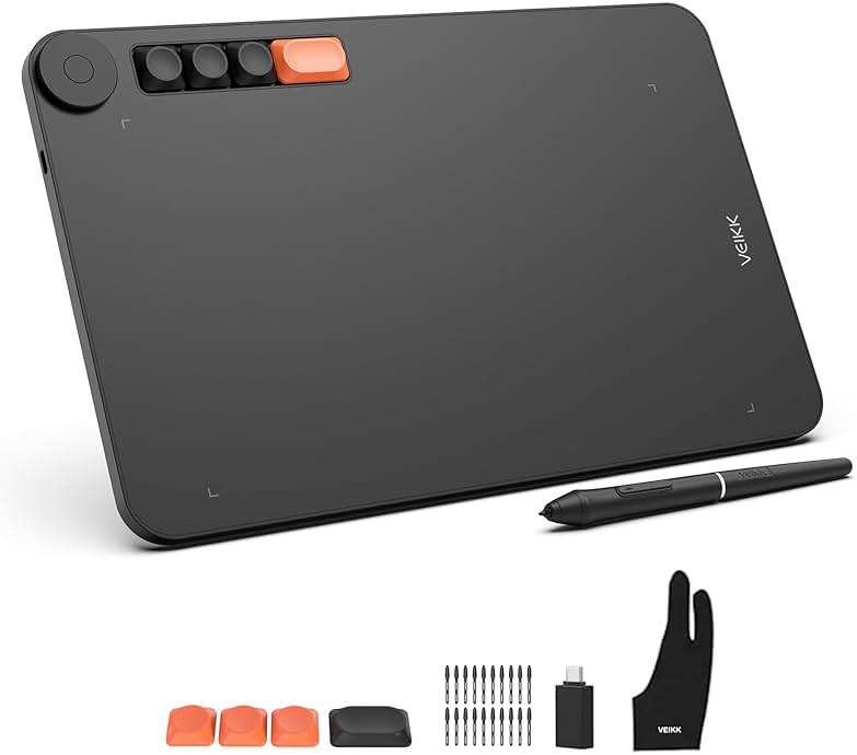 VEIKK Graphics Drawing Tablet Voila L Drawing Pad 10X6 inch,with 4 Customized Keyboard Hot Keys,8192 Levels Battery-Free Stylus Pen,Compatible with PC/Mac/Windows/Linux - Image 1