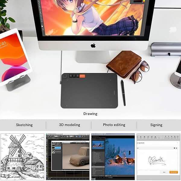 VEIKK Graphics Drawing Tablet Voila L Drawing Pad 10X6 inch,with 4 Customized Keyboard Hot Keys,8192 Levels Battery-Free Stylus Pen,Compatible with PC/Mac/Windows/Linux - Image 7