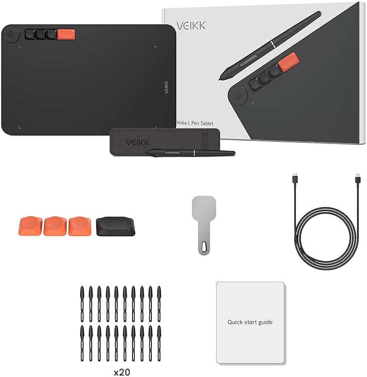 VEIKK Graphics Drawing Tablet Voila L Drawing Pad 10X6 inch,with 4 Customized Keyboard Hot Keys,8192 Levels Battery-Free Stylus Pen,Compatible with PC/Mac/Windows/Linux - Image 10
