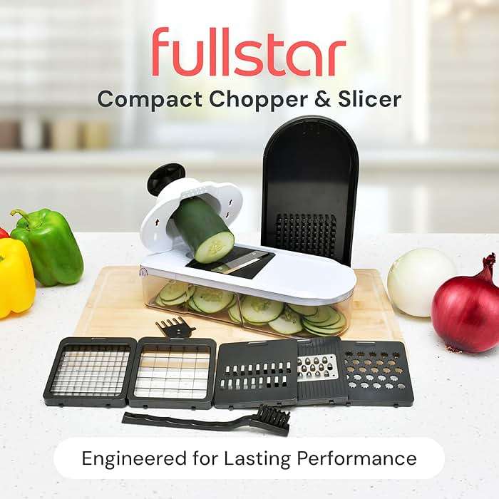 Fullstar Pro Core Vegetable Chopper - Chop and Slice Lid - Food Chopper with Container, Veggie Chopper, Fruit Slicer, Onion Dicer - Meal Prep Essential - Kitchen Gadget (6-in-1, White/Black) - Image 2