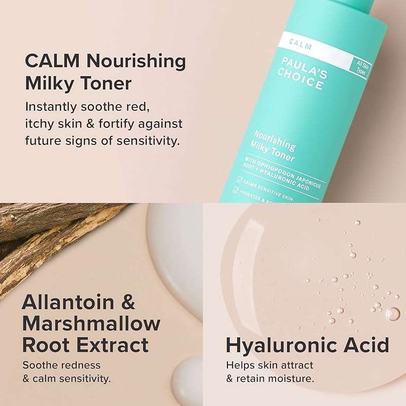 Paula’s Choice Calm Nourishing Milky Toner for Sensitive Skin, Calms + Soothes Redness, Suitable for Rosacea-Prone & Eczema-Prone Skin, Fragrance-Free, 4 Fl Oz. - Image 4