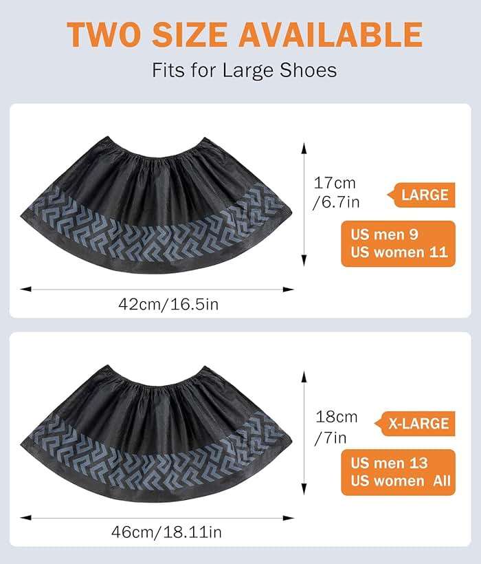X-Large 100 Pcs Shoe Covers Disposable Non-Slip, Breathable Shoe Covers for Indoors, Slip-resistant, Durable, Non-Woven Booties for Shoes Covers,Stretchable Fits Up To13 US Men,Black - Image 2