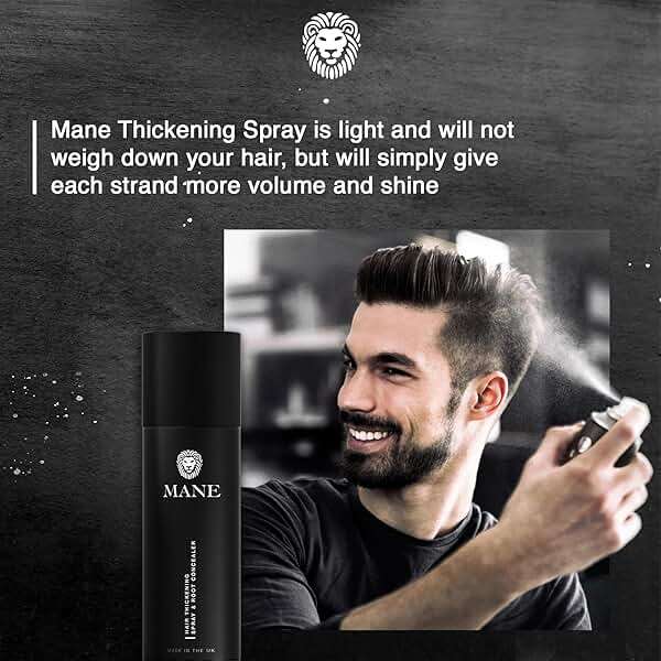 Mane Micro-Mineral Hair Thickening Spray & Root Touch Up Spray, Instant Volume & Root Cover Up for Thinning or Fine Hair, Lightweight Buildable Coverage for Men & Women, Light Brown, 200 ml - Image 3