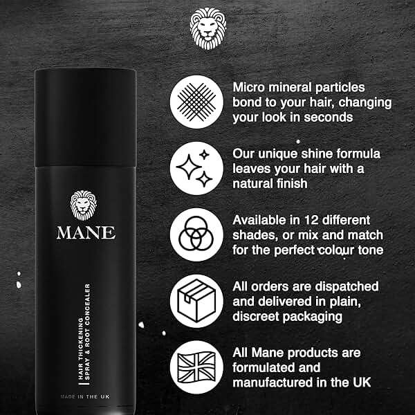 Mane Micro-Mineral Hair Thickening Spray & Root Touch Up Spray, Instant Volume & Root Cover Up for Thinning or Fine Hair, Lightweight Buildable Coverage for Men & Women, Light Brown, 200 ml - Image 6