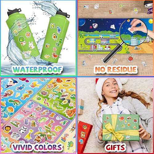 3000+PCS Kids Stickers for Water Bottles, 18 Themes with Cars Food Trucks Plant, Animal Stickers for Toddlers Students Teachers Adults Parent, Cute Stickers for Journaling Gift Laptop Phone - Image 5