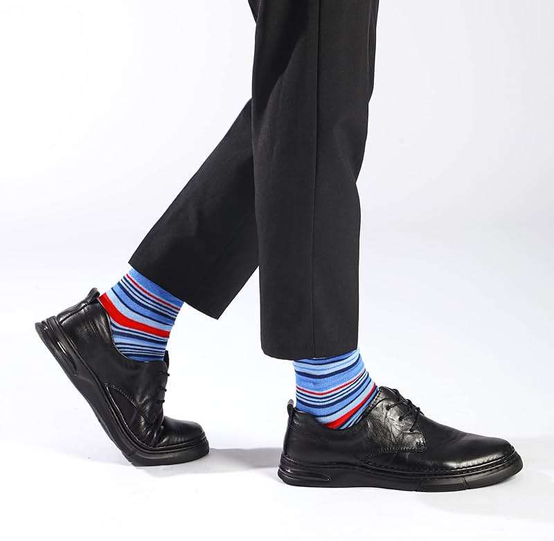 GLENMEARL Mens Dress Socks, 6 Pack Patterned Dress Socks for Men, Classic Cotton Mens Crew Socks With Gift Box, Casual Business Men Socks 10-13 - Image 6