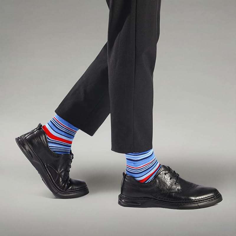 GLENMEARL Mens Dress Socks, 6 Pack Patterned Dress Socks for Men, Classic Cotton Mens Crew Socks With Gift Box, Casual Business Men Socks 10-13 - Image 7