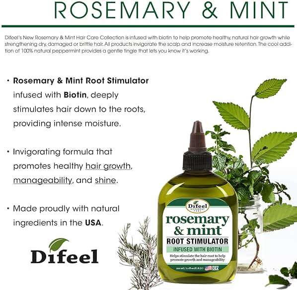 Difeel Rosemary and Mint Root Stimulator Oil with Biotin for Hair Growth, 7.1 oz. - Hair Growth Scalp Treatment - Image 3