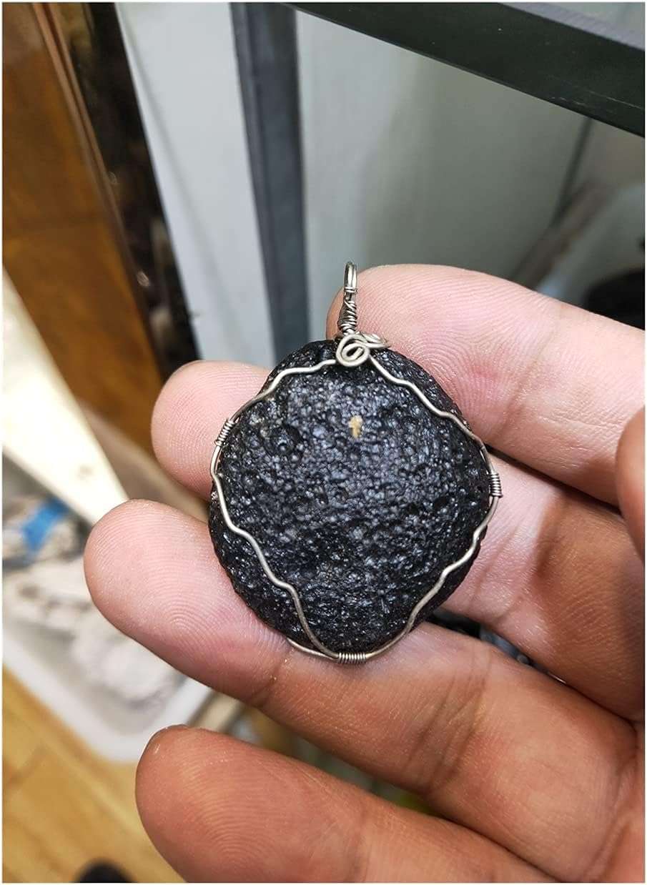 WGPHD Health & Household Genuine Small Black Meteorite Glass Meteorite Czech Meteorite Necklace Pendant - Image 5