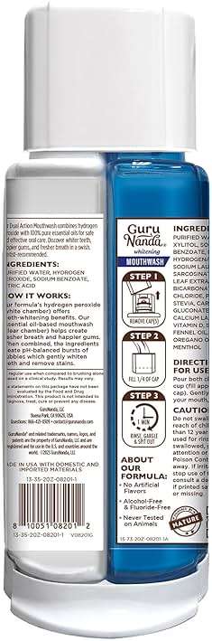 GuruNanda Teeth Whitening Dual Barrel Oxyburst Mouthwash - Alcohol & Fluoride Free, Hydrogen Peroxide to Promote Whiter Teeth - Wild Mint - 20 Fl Oz - Image 9