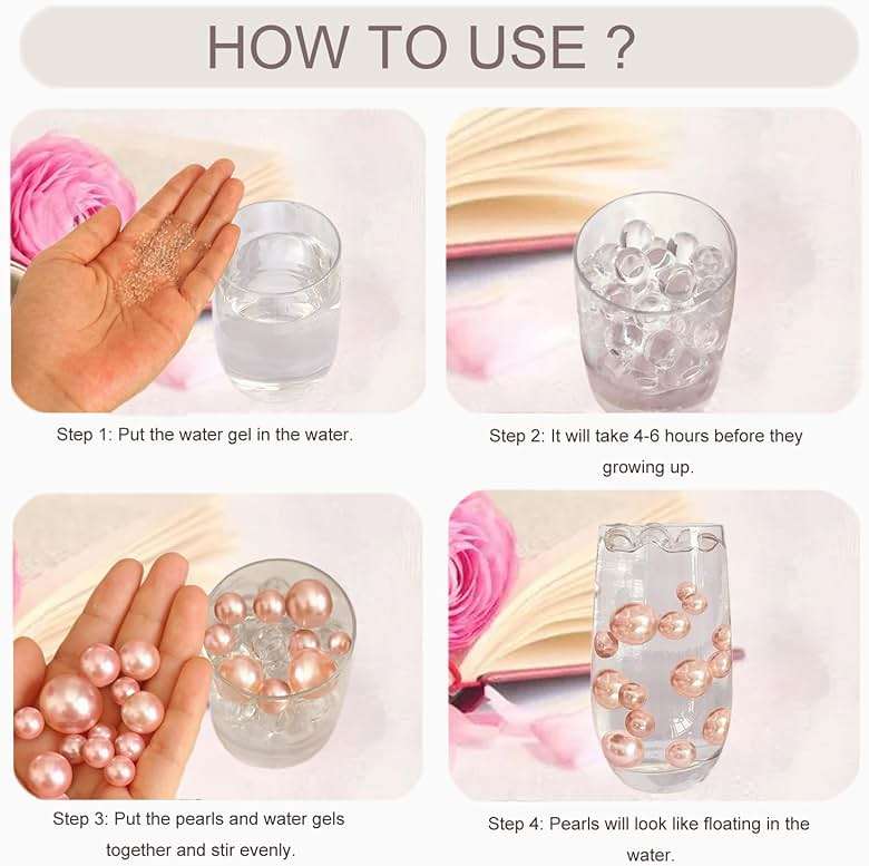 GLBYUNN Pearl Beads for Vase Filler 160 Pieces No Hole Makeup Pearls Beads for Brushes Holder for Home Wedding Christmas Decor, 10/14/20mm(Rose Gold) - Image 4
