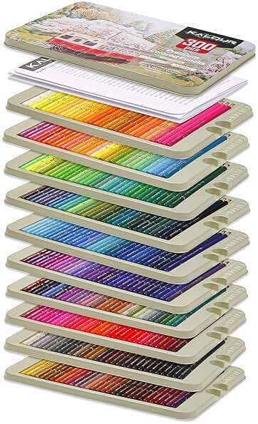 KALOUR Professional Colored Pencils,Set of 300 Colors,Artists Soft Core with Vibrant Color,Ideal for Drawing Sketching Shading,Coloring Pencils for Adults Artists Beginners - Image 6
