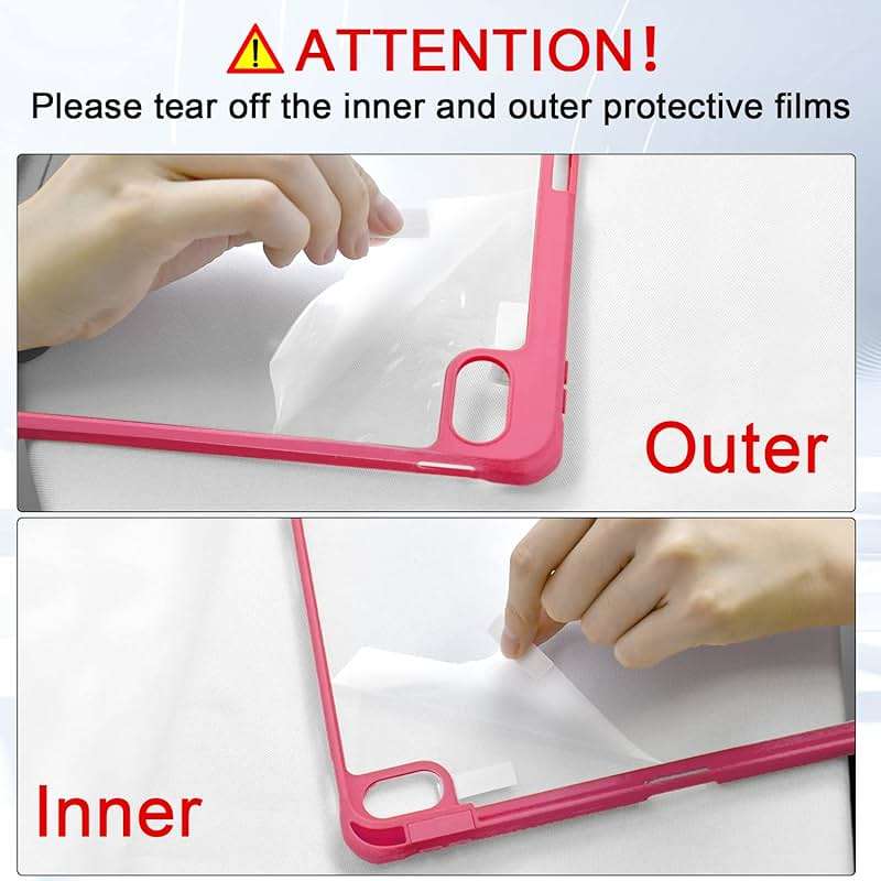 OKP Case for iPad 11th Generation 11-inch (A16) 2025, for 10.9'' iPad 10th Gen 2022, Slim Lightweight i Pad 11/10 th Gen Protective Cover with Trifold Stand, Auto Wake/Sleep, Clear PC Back Shell, Pink - Image 8