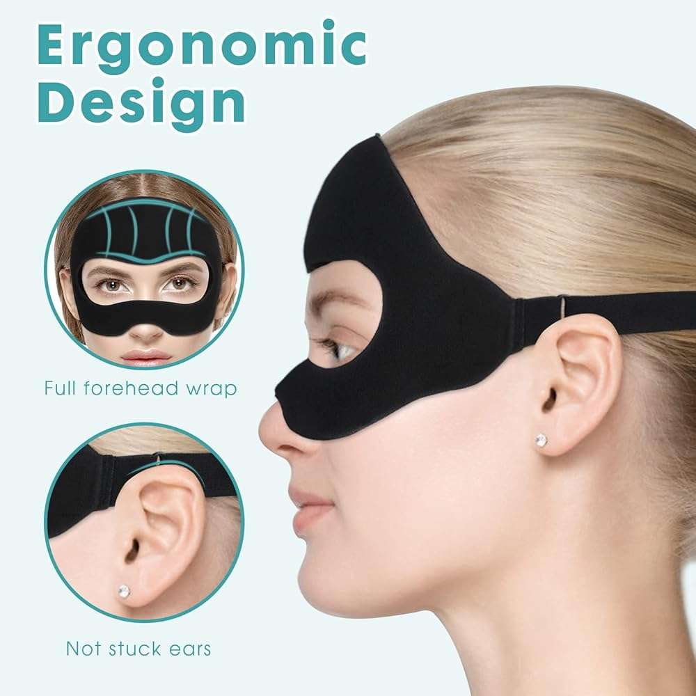 VR Sweat Mask for Meta Quest 3S VR Headsets Quest 3 Foam Band Breathable Oculus 2 Pro VR Workout Supernatual Face Dry Cool Guard Cover Sweat Absorption Face Mask (Black) - Image 6